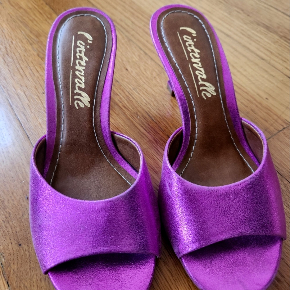 Hot pink mules